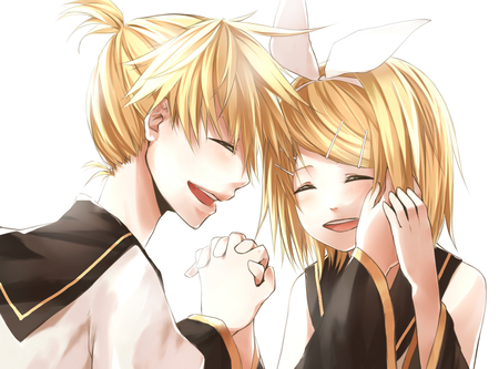 Len & Rin - anime, vocaloid, girl, kagamine len, blush, blonde hair, short hair, boy, kagamine rin, cute, ribbon, brothers, sexy