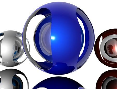 More Cool Orbs - abstract, black, blue, 3d and cg, orbs