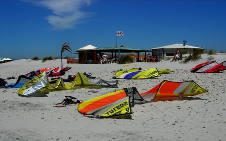 Sardinia kites on beach - sardinia, sport, water, nature, beach, kitesurf, italy