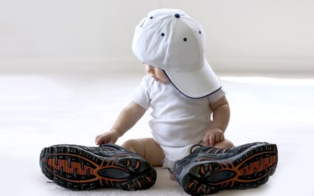 Creative Baby - hat, fun, cap, baby, dad, silly, boy, shoes, funny, cute, adorable, nice