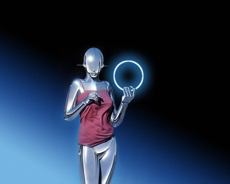 Hajime Sorayama - girl, crome, robot