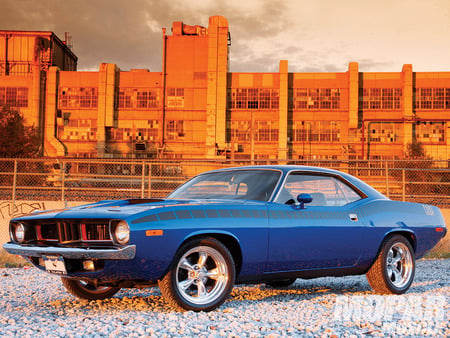 Barracuda - plymouth, classic, cuda, blue