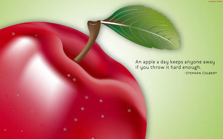 hahaha an apple a day - funny, apples, text, fruit, quote