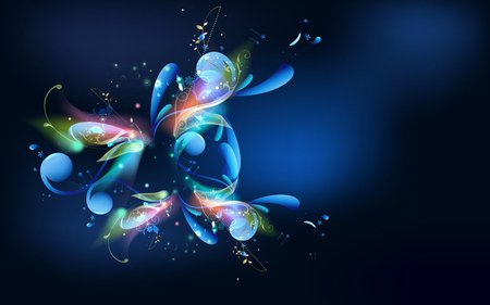 Blue harmony 5 - flower, vector, blue