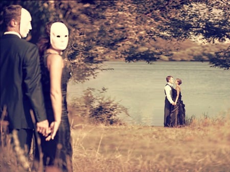 Hysteria - mask, blind, romantic, gothic, hysteria, love