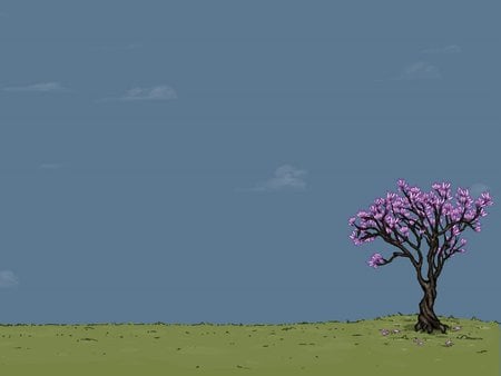 Minimal spring - spring, purple, tree