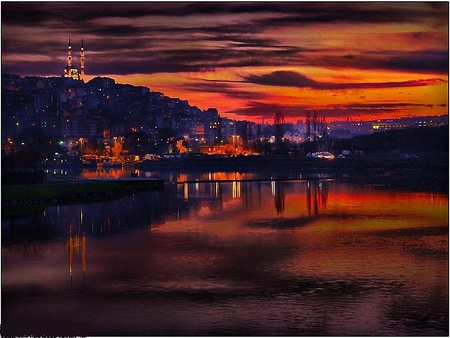 Sunset at the Golden Horn                Istanbul,Turkey - istanbul, sunset, golden horn, turkey