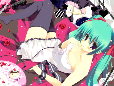 Innocent  - cake, sexy, stuffed pony, cute, miku hatsune