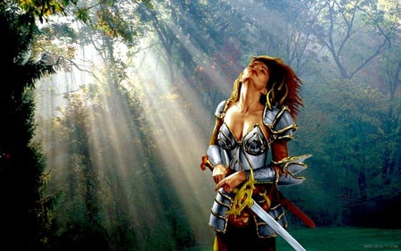 Warrior - women, lady, sword, warrior