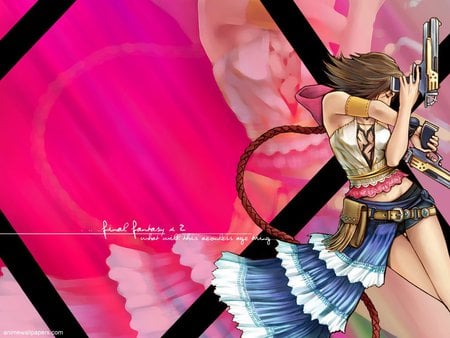 yuna pink - guns, girl, pink, ps2, memories, lifetime, video games, yuna, rpg, final-fantasy