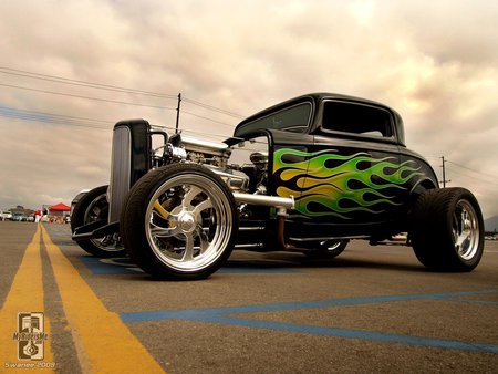 hot rod - vintage car, car