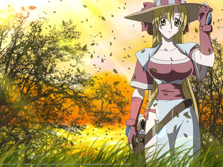 Grenadier lets duel - woman, grenadier, cool, grenadier-lets-duel, wallpaper, grass, duel