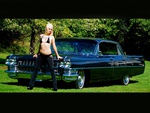 Babe Posing On Cadillac