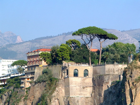  Sorrento Italy Sea Cliff Amalfi Coast - summer, cliffs, beautiful, holidays, blue sky, view, italia, amalfi coast, nature, italy, sorrento, mountains, unusual, buildings, sunny, houses, stunning, trees