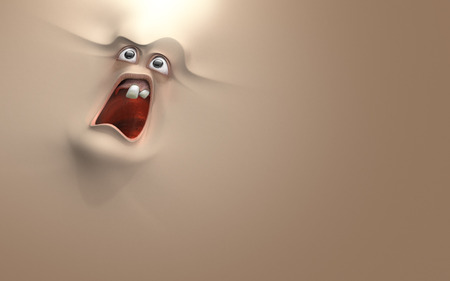 Push Through the Other Side - face, funny, abstract, eyes, scream, teeth, pain, mouth, scary