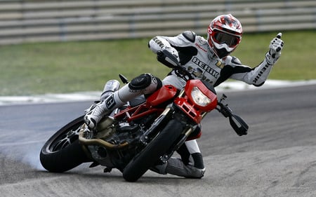 Ducati Thumbs Up - ducati, motorcycle, race bike, race track, race, motor bike