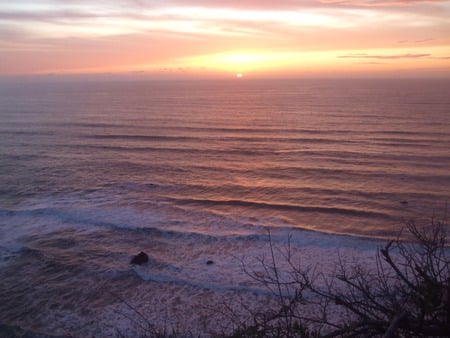 Coastal Sunset - coastline somewhere along the califormia coast, beautiful summer sunset