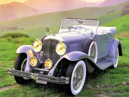 1930-Bentley Speed 6 Convertible - bentley, field, 1930, speed 6, nature, coupe, car, convertible, classic, old