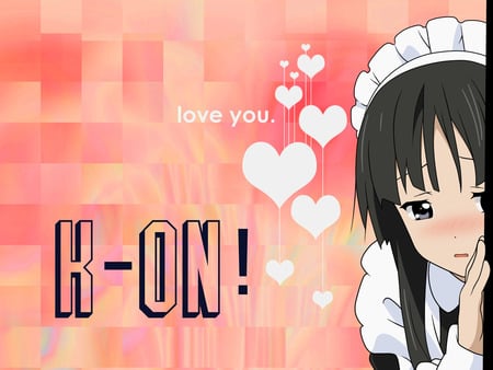 Mio - k-on, mio, heart, maid