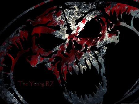 The Young RZ - skull, abstract, 3d, fangs, blood, demon, cg