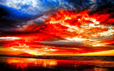 The Beauty Of Ember - sky, lake, ember, mountain, reflection