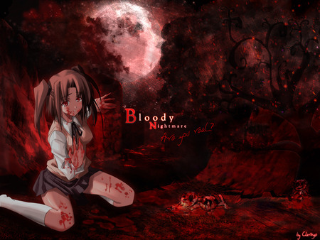 Bad day - night, bloody, girl, bloooood