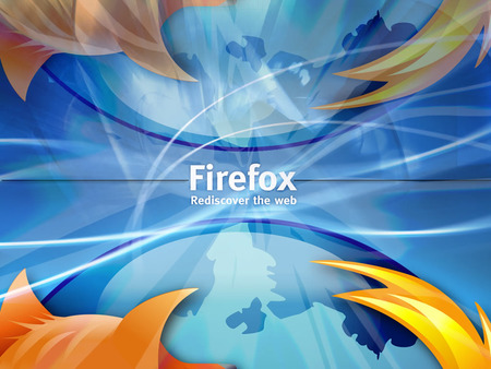 Firefox Blue - internet, blue, firefox, orange, computer