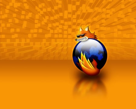 Firefox in orange background - orange, background, in, firefox