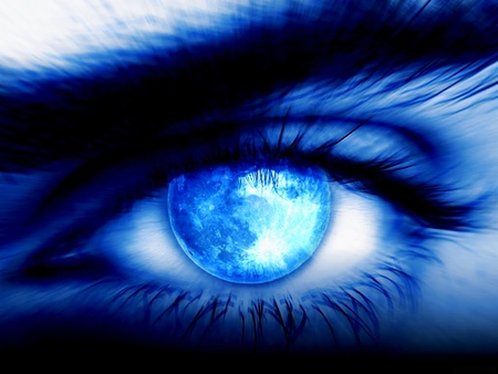 CHEERFUL EYE - eye, CG, blue, cheerful