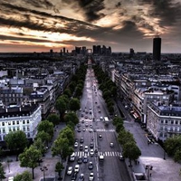 Paris at dusk 