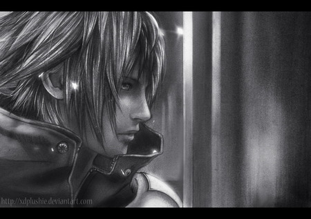 final fantasy vs XIII - traditional, black, illustration, pencil, white, arts, games, cool, ps3, prince, xbox, ff