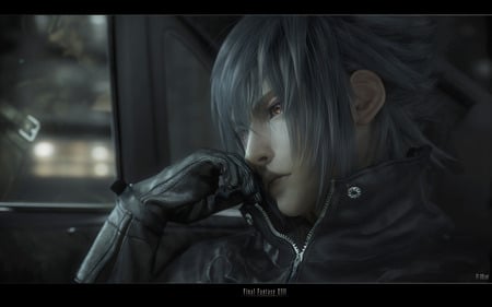 final fantasy vs XIII - noctis, traditional, black, illustration, pencil, cg, white, arts, games, cool, prince, ps3, xbox, ff