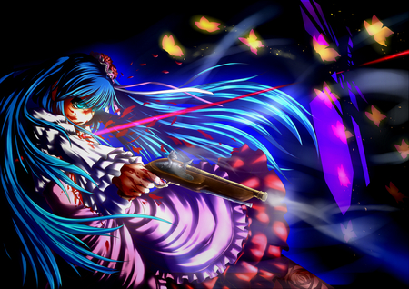 touhou - pretty, anime, gun, guns, love, fighting, shoot, girls, colorful, touhou, funny, cute