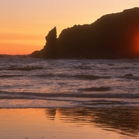 Rolling Waves at Sunset, Olympic National Park, Washington