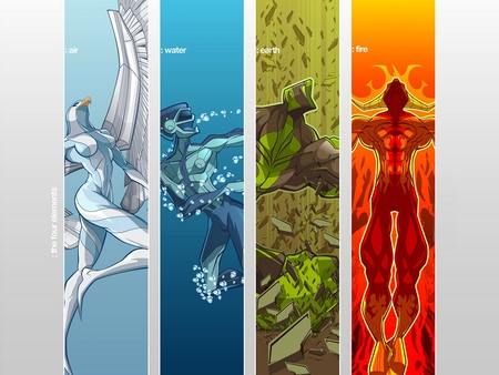 4 Elements - four, abstract, 4, elements