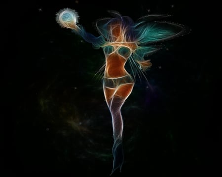 rainbow fractal fairy - fairy, rainbow, fractal