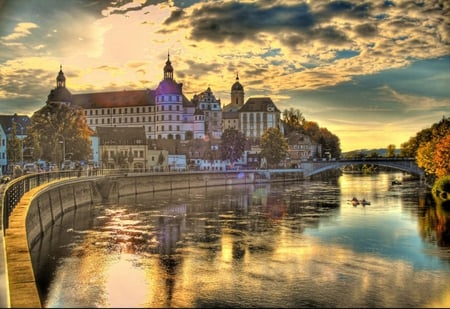 City of Europe - white, reflections, lakes, lagoons, purple, trail, reflected, high, trunks, yachting, boat, amusement parks, ancient, sailing, buildings, photoshop, mirror, seasons, leaves, europe, sunrises, autumn, trees, photography, water, leaf, brown, churches, clouds, sunsets, architecture, orange, green, rivers, hdr, medieval, bridges, monuments, religious, houses, sail, sunlight, plants, gold, red, city, colors, photo