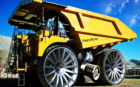 True Monster Truck - truck, dump truck, rims, cg, abstract, yellow, 3d, bling, monster truck