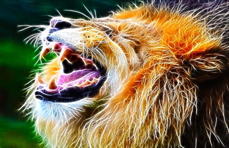 Na........ - beauty, fractalius, roar, lion, animals, sparkle