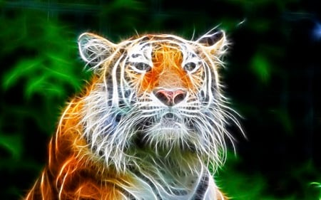 Onlooker - sparkle, animals, cool, tiger, beauty, fractalius