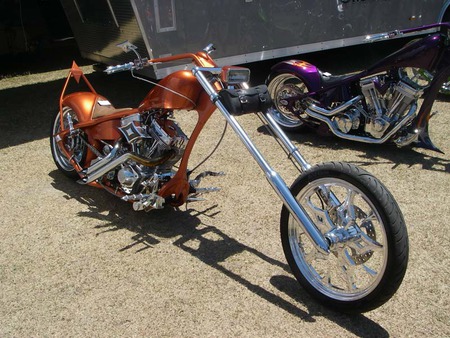 Burnt Orange - chopper, motor bike, bike, motorcycle