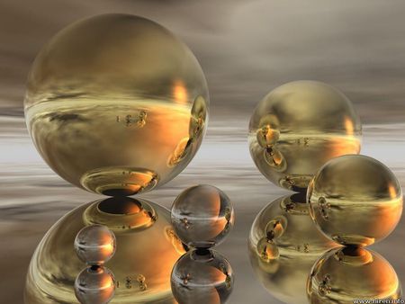 Golden era - balls, nice, round, globes, reflection, reflective, golden, gold