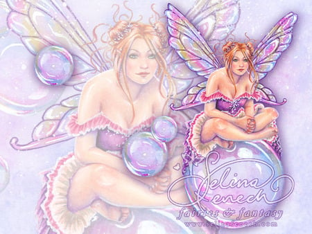 Bubbles - sitting, redhead, sexy, purple, beautiful, bibbles, wings, fairy