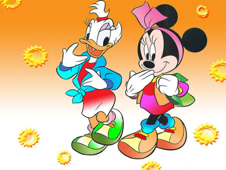 daisy duck and minnie mouse . jpg - friends, funny, daisy duck, minnie