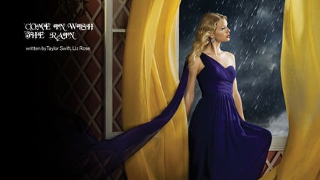 Taylor Swift - taylor, window, curtains, rain, taylor swift, singer, dress