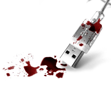 Bloody USB key - bloody, usb, blood