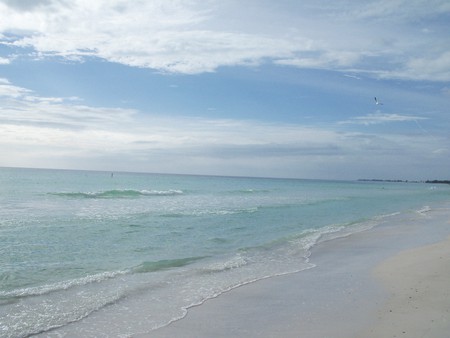 ~Longboat Key~Sarasota, Florida~ - beach, beautiful, ocean, sand, crystal clear water, florida, nature, waves, sky