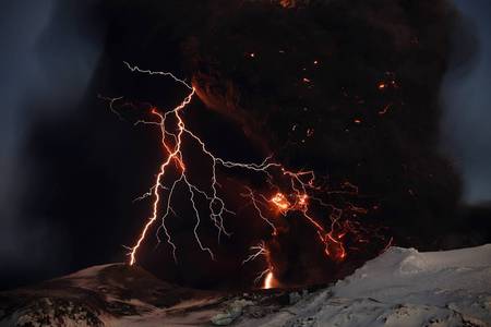 Lighting Strikes - volcano, iceland, eyjafjallajokull, lighting, nature