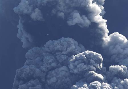 There's A Plane - nature, eyjafjallajokull, volcano, iceland