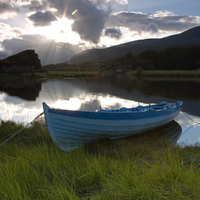 Blue boat in County Kerry